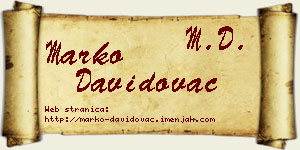 Marko Davidovac vizit kartica